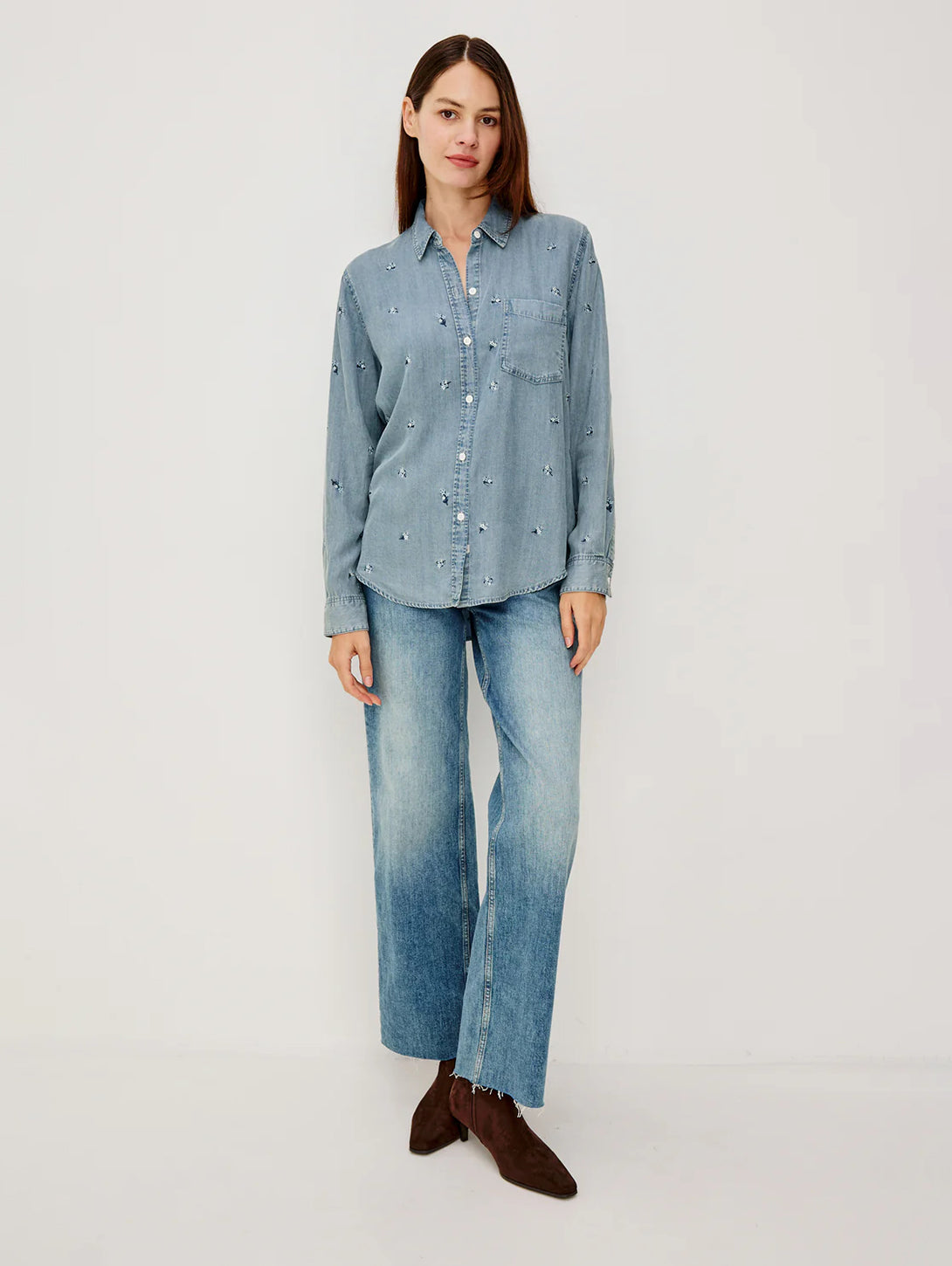 RAILS | Ingrid Embroidered Shirt - Blue Blossoms | Over The Rainbow ...