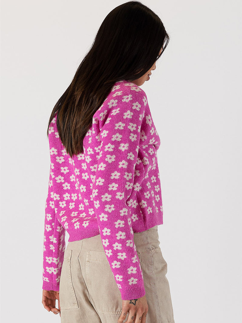 Jane Flower Sweater - Magenta-LYLA+LUXE-Over the Rainbow