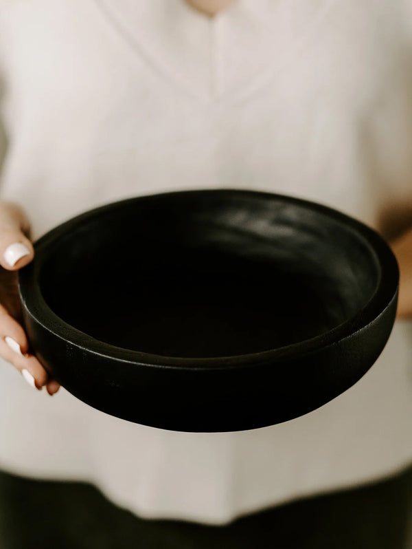 Decorative Wood Bowl - Black-SWEET WATER DECOR-Over the Rainbow