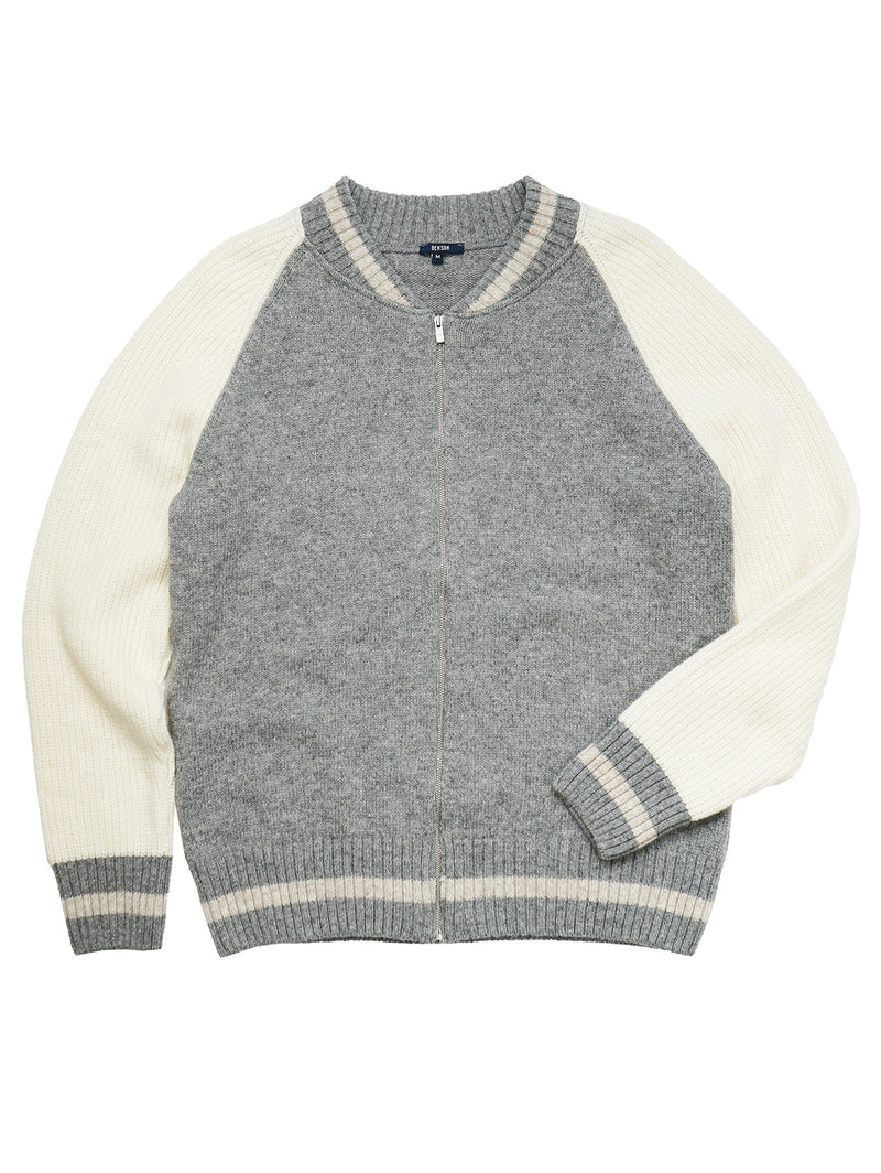 Jefferson Varsity Cardigan - Grey-Benson-Over the Rainbow