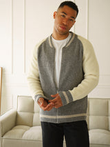 Jefferson Varsity Cardigan - Grey-Benson-Over the Rainbow