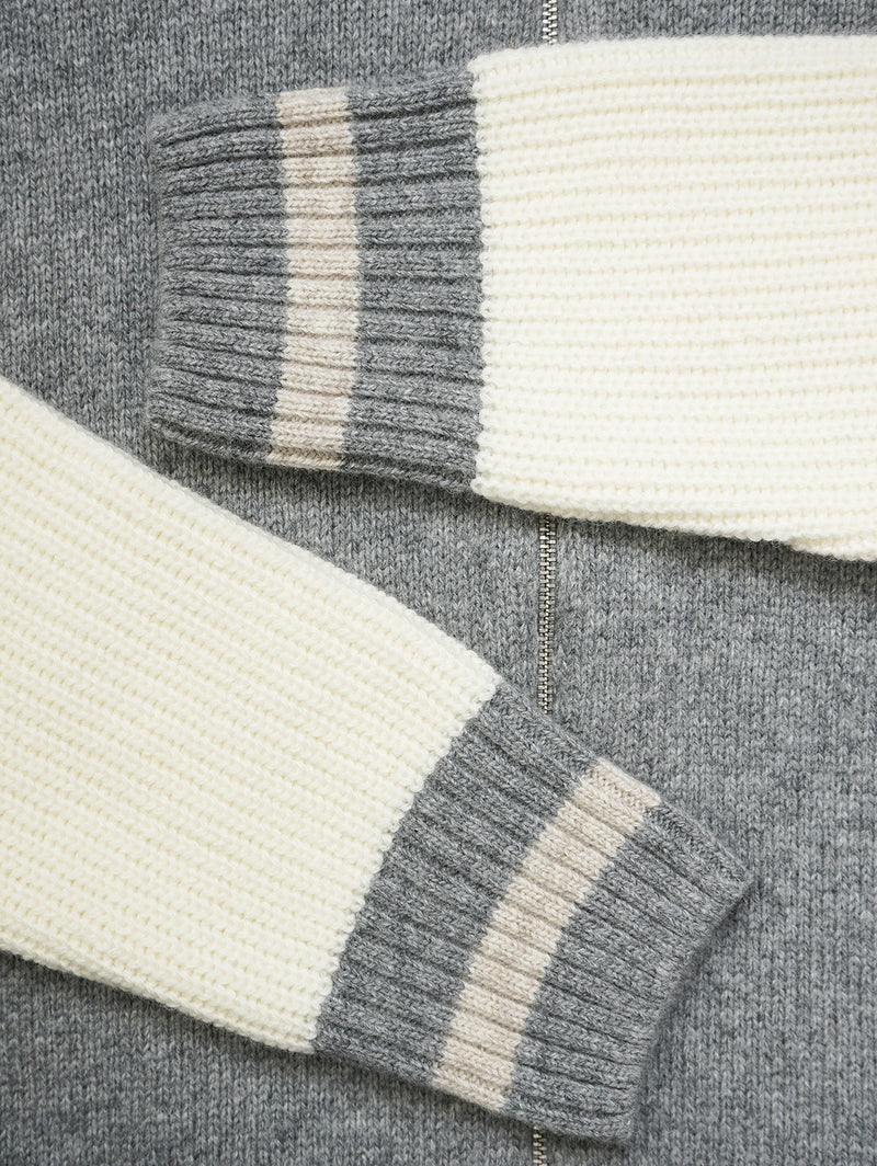 Jefferson Varsity Cardigan - Grey-Benson-Over the Rainbow