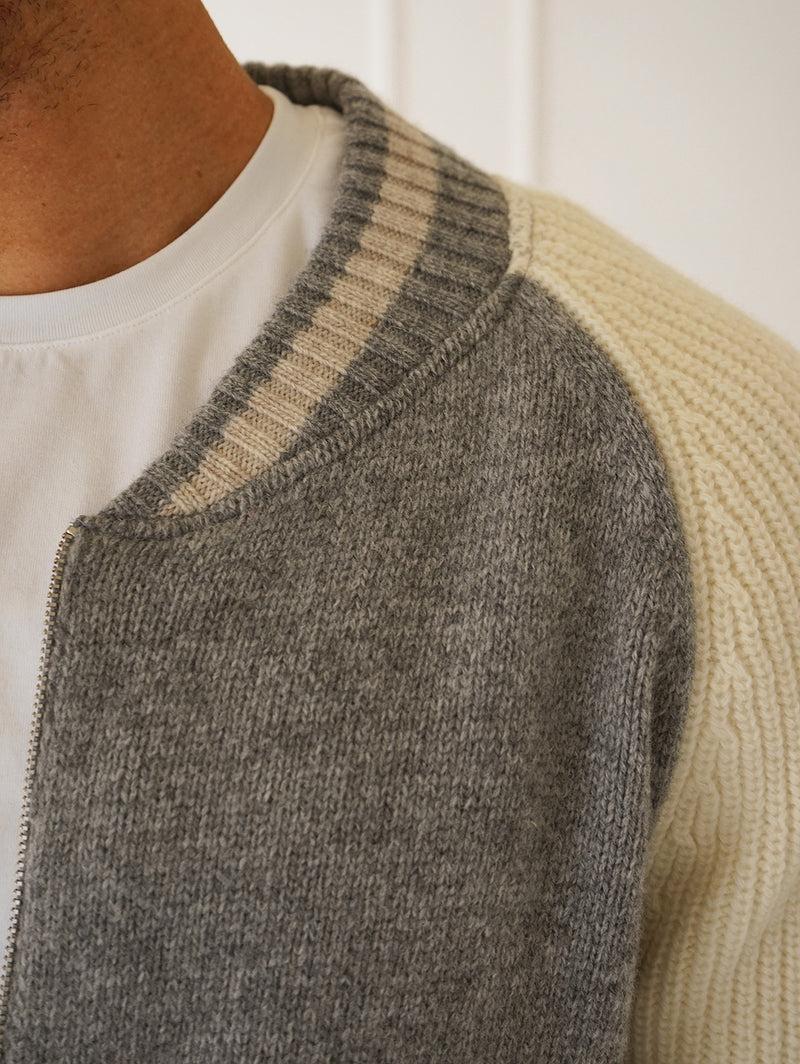 Jefferson Varsity Cardigan - Grey-Benson-Over the Rainbow