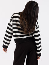 Jessie Stripe Sweater - Black White-LYLA+LUXE-Over the Rainbow