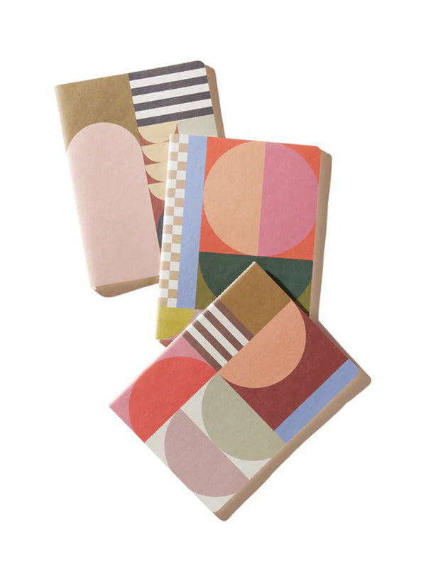 Notebook Set of 3 - Mod Geo-DESIGN WORKS INK-Over the Rainbow