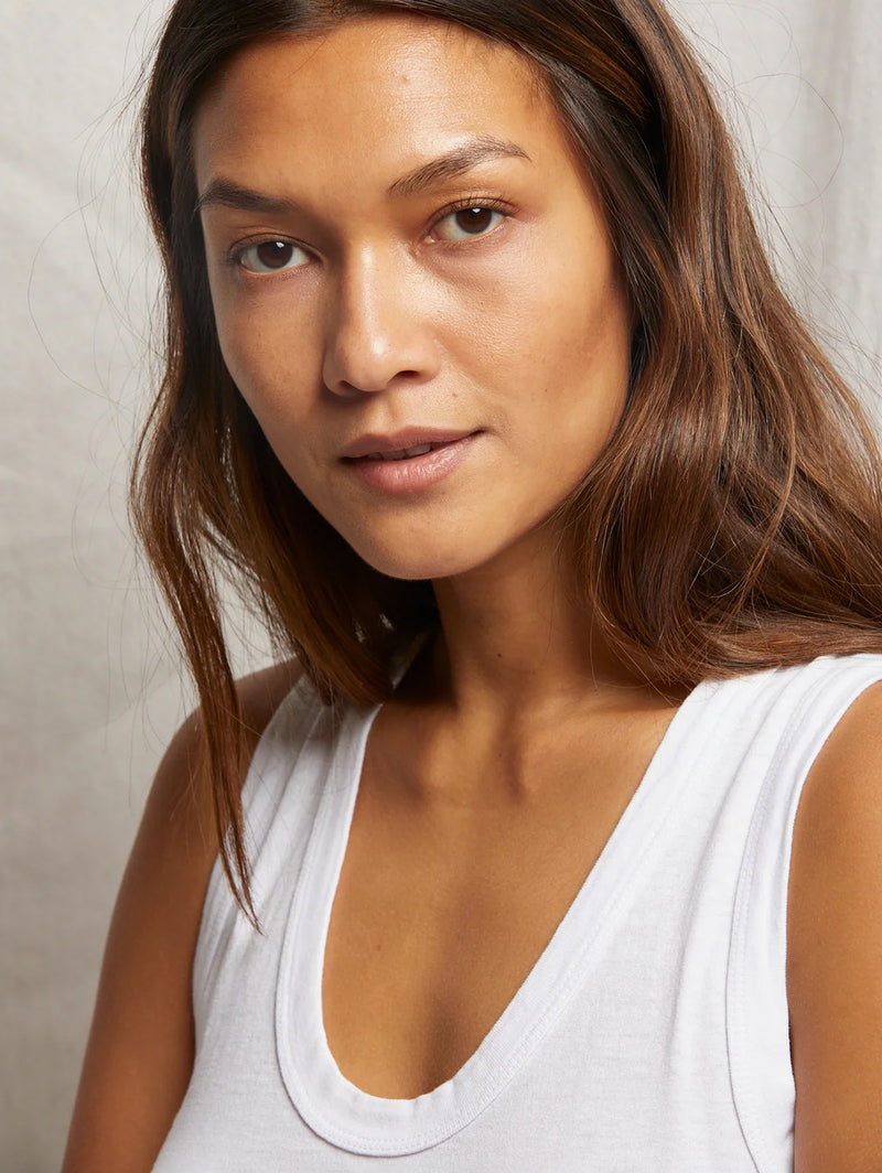 Khara Scoop Tank Top - White-PERFECTWHITETEE-Over the Rainbow