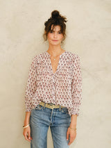 Kiki Print Long Sleeve Shirt - Blue