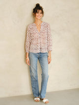 Kiki Print Long Sleeve Shirt - Blue