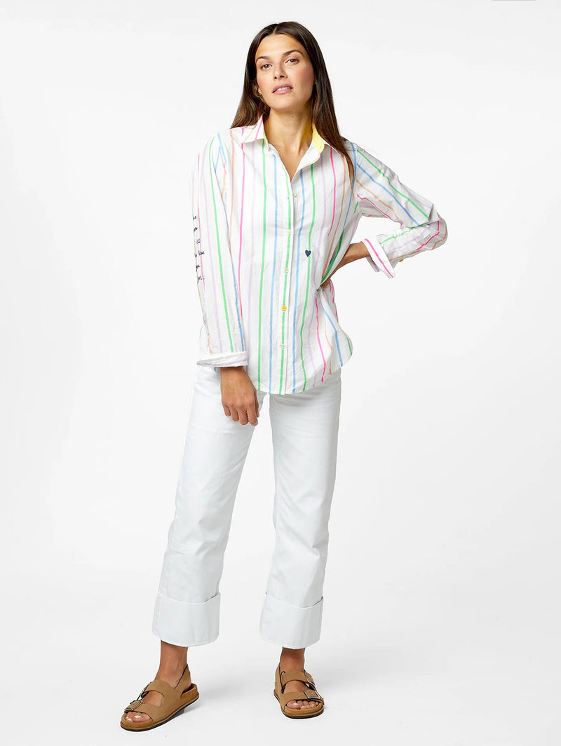 Mia Shirt - Multi Stripe-KERRI ROSENTHAL-Over the Rainbow