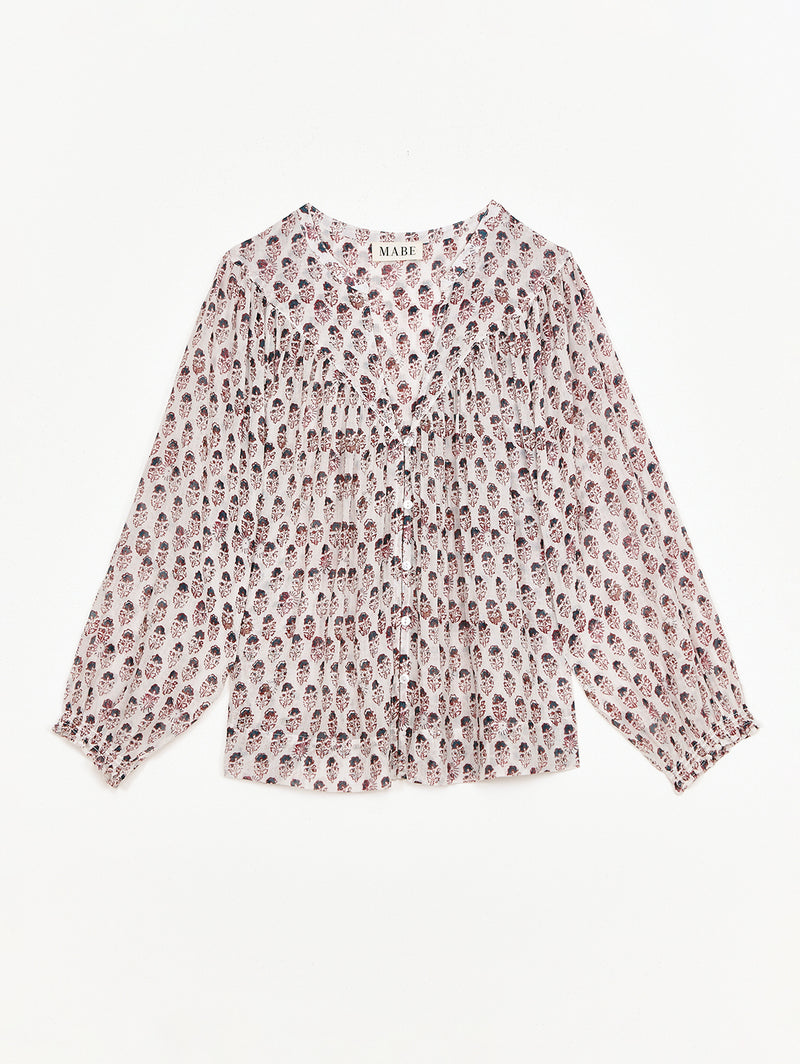 Kiki Print Long Sleeve Shirt - Blue