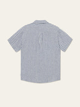 Kris Linen Short Sleeve Shirt - Lt Ivory/Blueprint