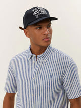 Kris Linen Short Sleeve Shirt - Lt Ivory/Blueprint