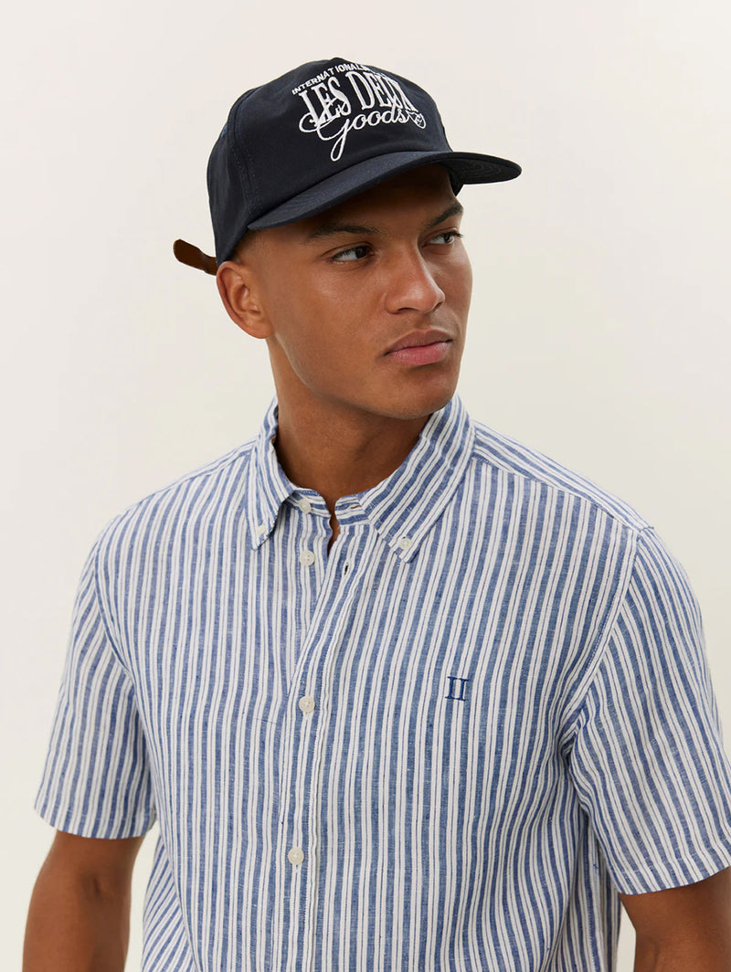 Kris Linen Short Sleeve Shirt - Lt Ivory/Blueprint
