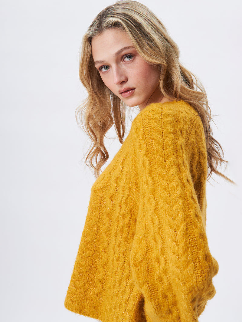 Glennon Cable Sweater - Dijon-John + Jenn-Over the Rainbow