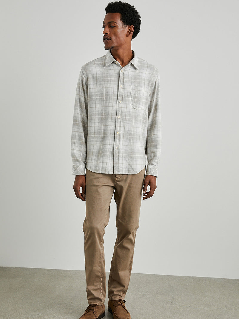 Lennox Shirt - Wheat Dove Melange-Rails-Over the Rainbow