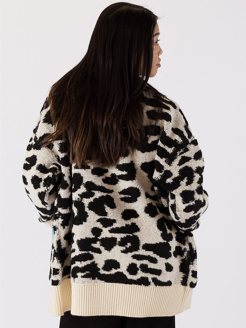 Leopard Cardigan - Teal-LYLA+LUXE-Over the Rainbow