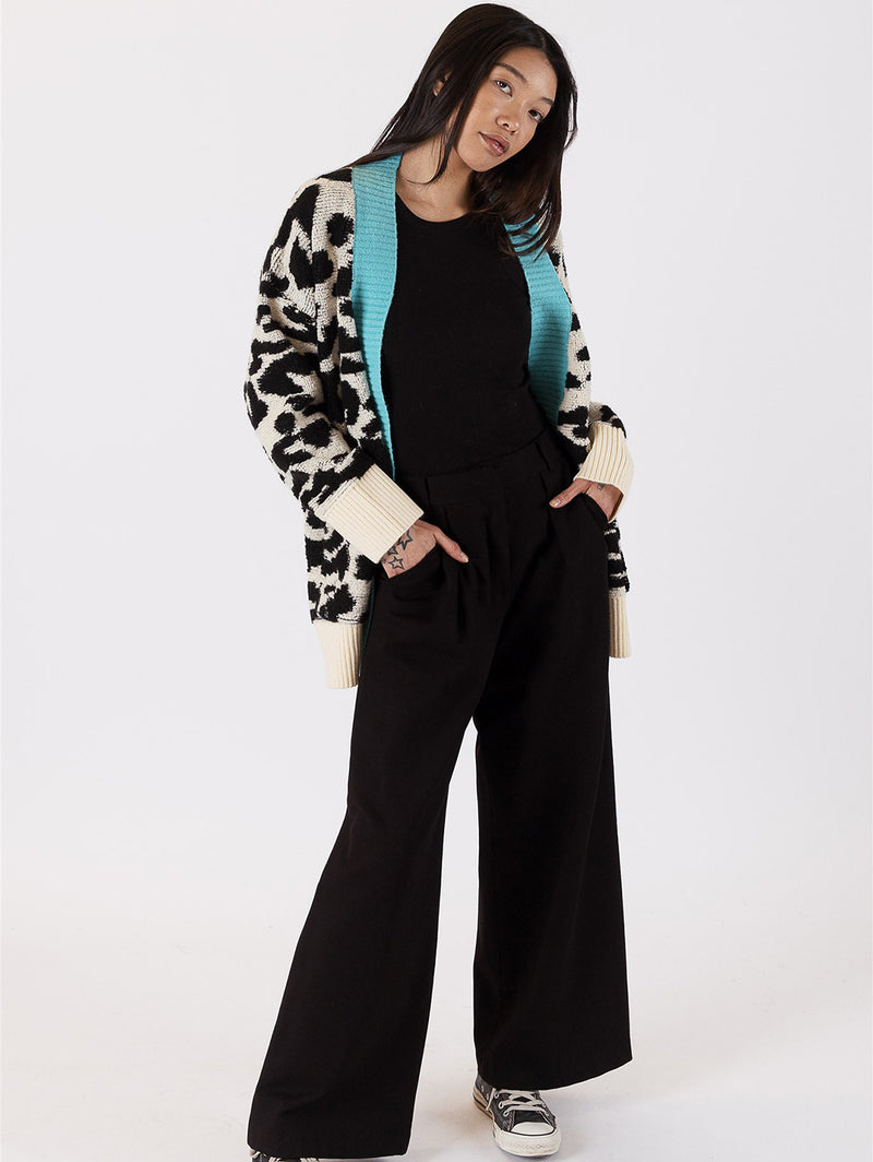 Leopard Cardigan - Teal-LYLA+LUXE-Over the Rainbow