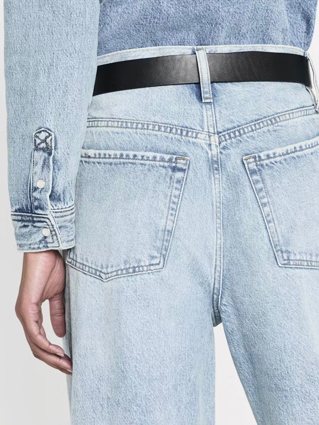 FRAME | Le Low Baggy Wide Leg Raw - Fizz Indigo | Over The