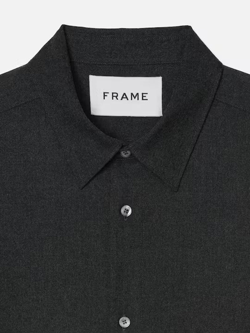 Brushed Flannel Shirt - Charcoal-FRAME-Over the Rainbow