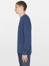 Duo Fold Long Sleeve Crew Top - Heather Midnight Navy-FRAME-Over the Rainbow