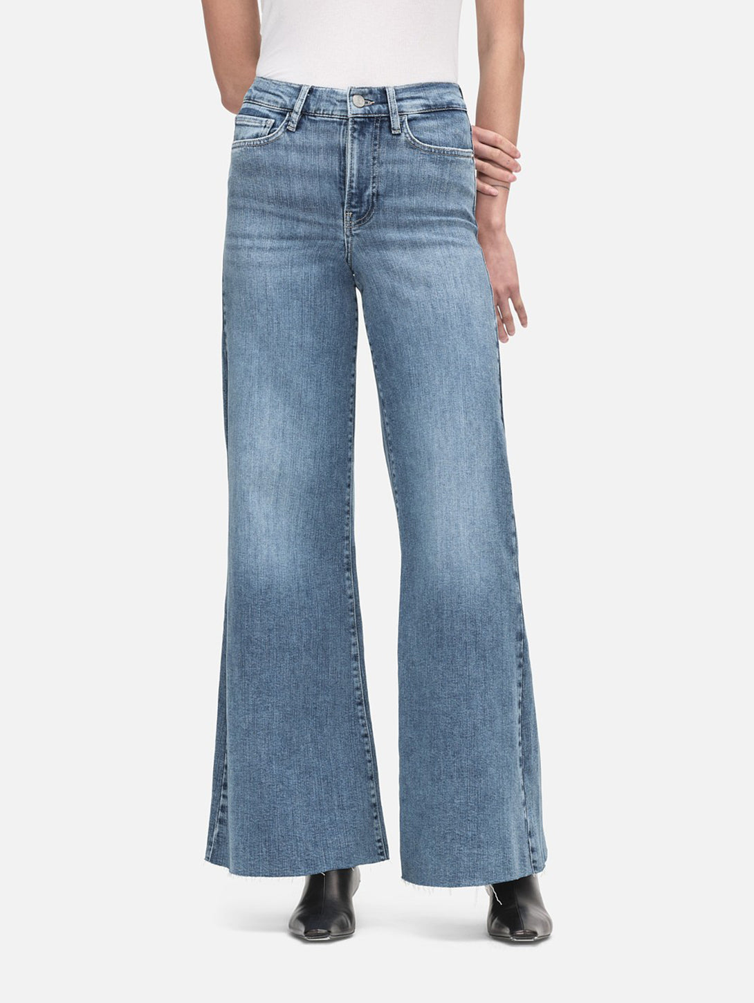 Le Palazzo Crop Raw Fray Jean - Daphne Blue-FRAME-Over the Rainbow