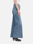 Le Palazzo Crop Raw Fray Jean - Daphne Blue-FRAME-Over the Rainbow