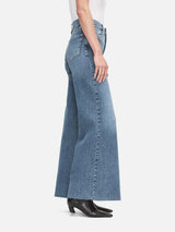 Le Palazzo Crop Raw Fray Jean - Daphne Blue-FRAME-Over the Rainbow
