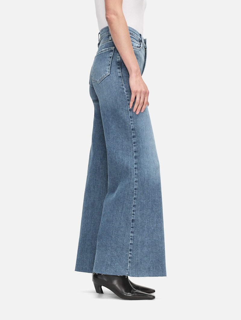 Le Palazzo Crop Raw Fray Jean - Daphne Blue-FRAME-Over the Rainbow