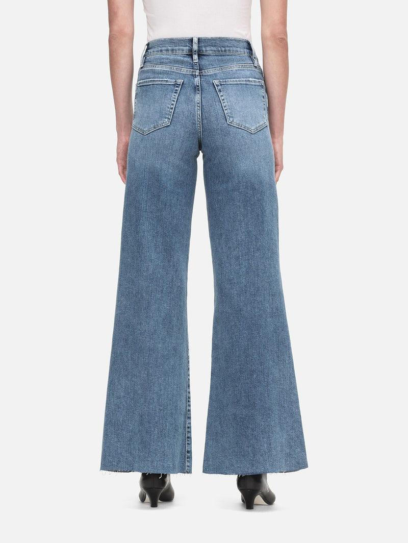 Le Palazzo Crop Raw Fray Jean - Daphne Blue-FRAME-Over the Rainbow