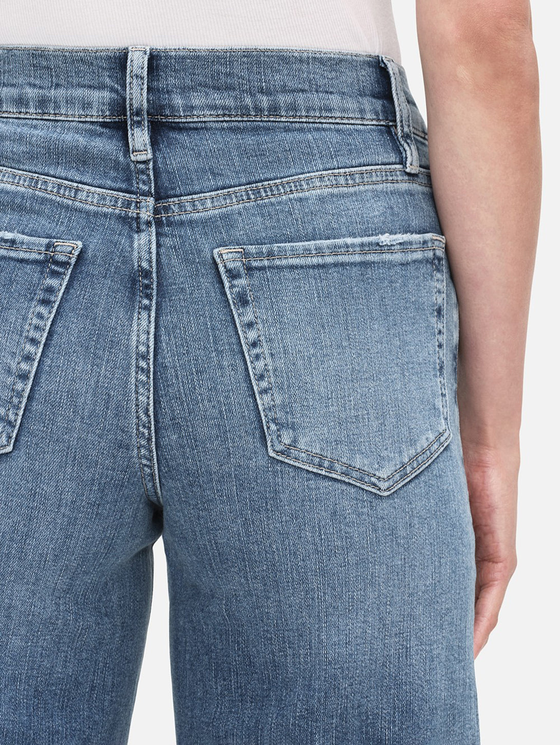 Le Palazzo Crop Raw Fray Jean - Daphne Blue-FRAME-Over the Rainbow