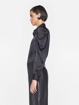 Gillian Long Sleeve Shirt - Noir-FRAME-Over the Rainbow