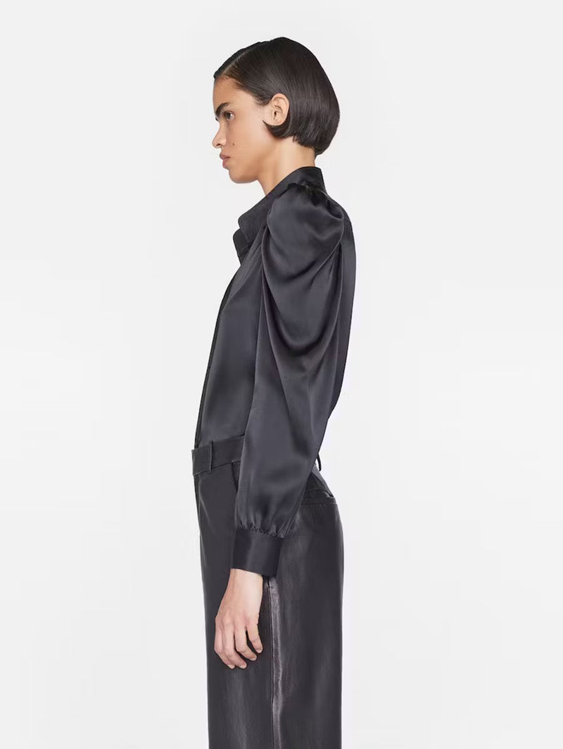 Gillian Long Sleeve Shirt - Noir-FRAME-Over the Rainbow