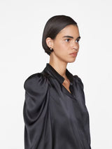 Gillian Long Sleeve Shirt - Noir-FRAME-Over the Rainbow