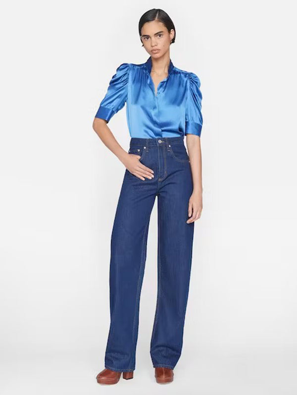 Gillian Shirt - Slate Blue-FRAME-Over the Rainbow