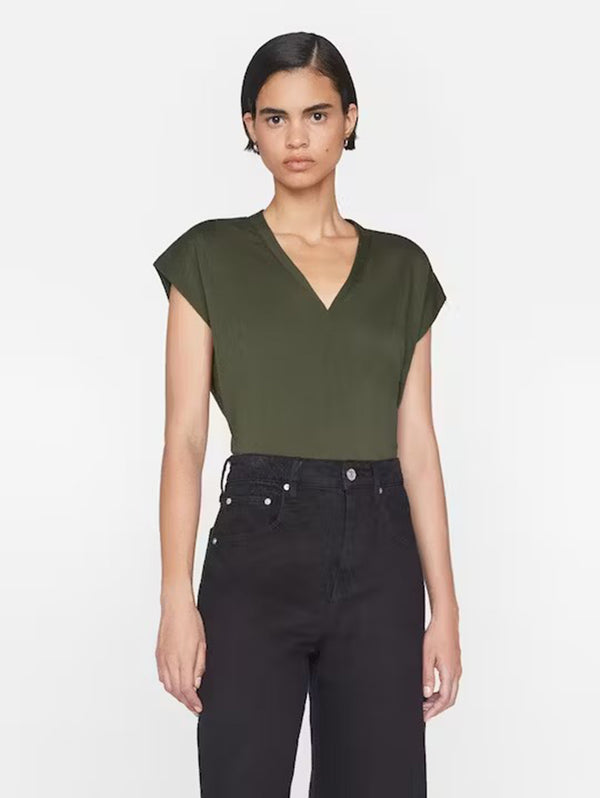 Le Mid Rise V-Neck Tee - Surplus-FRAME-Over the Rainbow