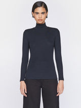 Rib Turtleneck Top - Noir-FRAME-Over the Rainbow
