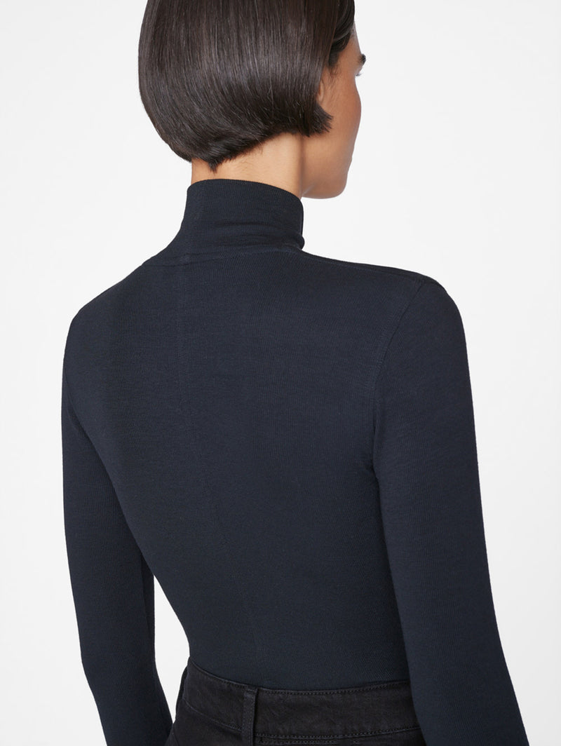 Rib Turtleneck Top - Noir-FRAME-Over the Rainbow