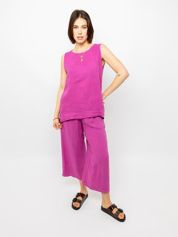 Cropped Linen Pant - Orchid-PISTACHE-Over the Rainbow
