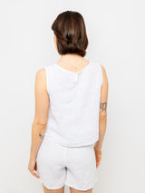 Cropped Linen Tank - White-PISTACHE-Over the Rainbow