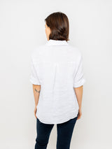 Double Pocket Linen Shirt - White-PISTACHE-Over the Rainbow
