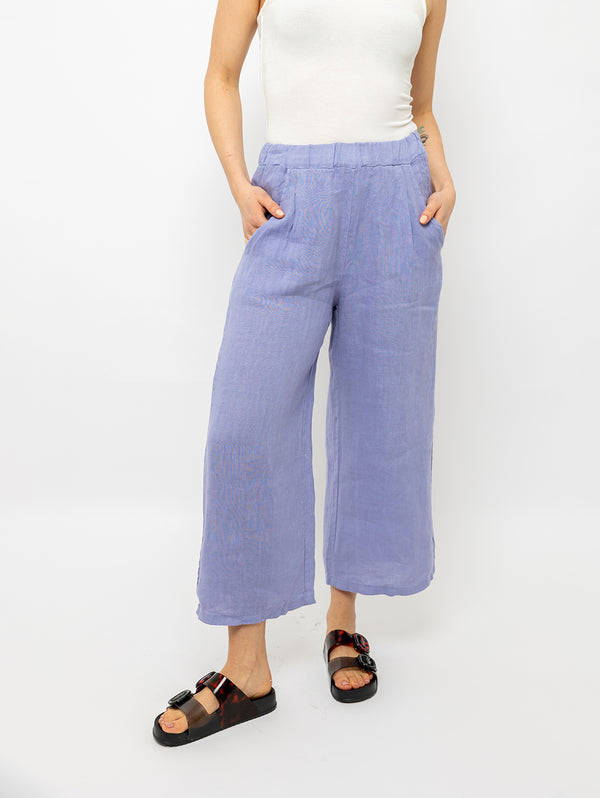Cropped Linen Pant - Lilac-PISTACHE-Over the Rainbow
