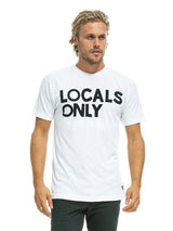 Locals Only T-Shirt - White-AVIATOR NATION-Over the Rainbow