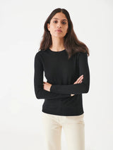 Long Sleeve Merino Crew Sweater - Black-Patrick Assaraf-Over the Rainbow