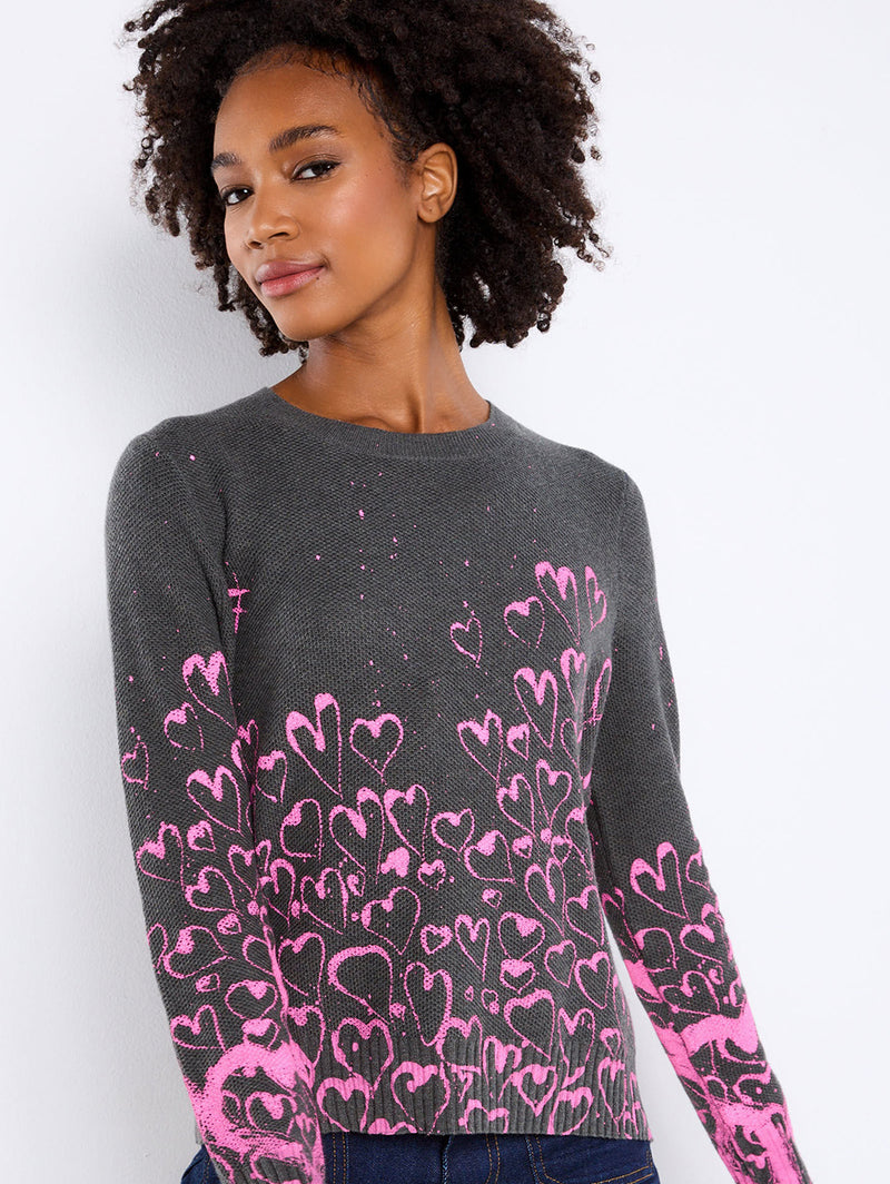 Love Spiral Crew Sweater - Shale-LISA TODD-Over the Rainbow