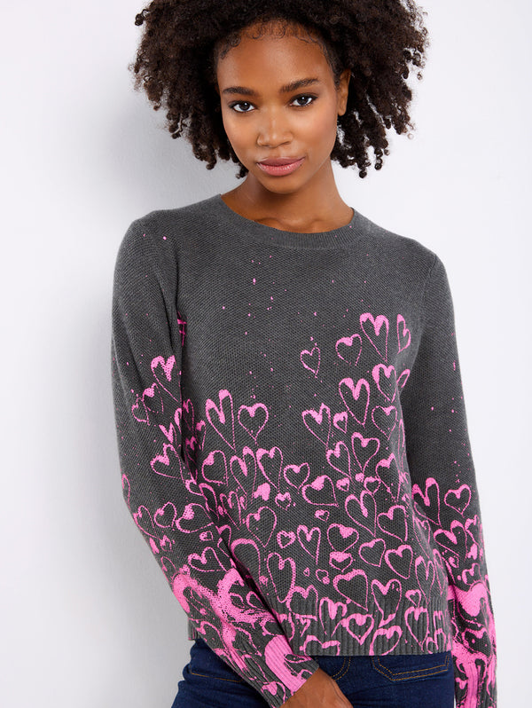 Love Spiral Crew Sweater - Shale-LISA TODD-Over the Rainbow
