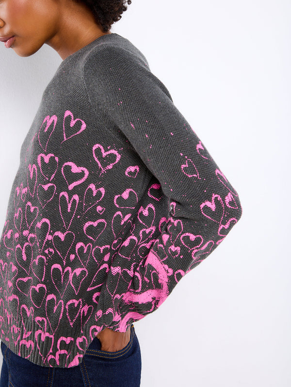 Love Spiral Crew Sweater - Shale-LISA TODD-Over the Rainbow