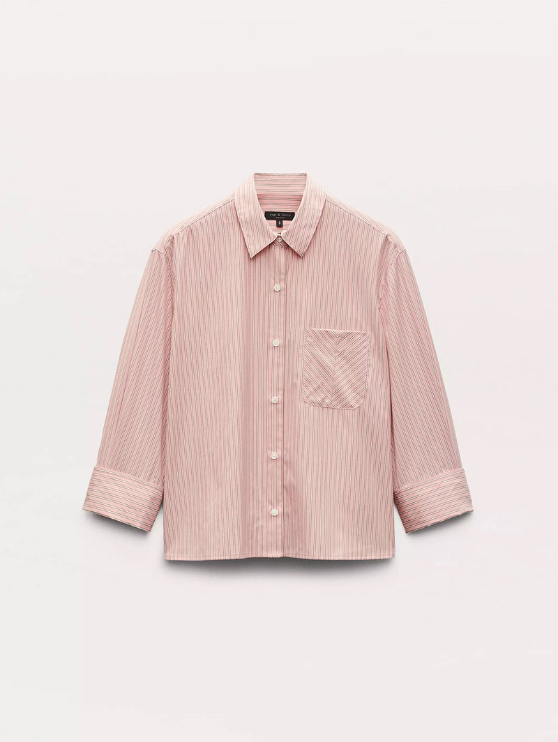 Lucia Stripe Poplin Shirt - Bleach Stripe