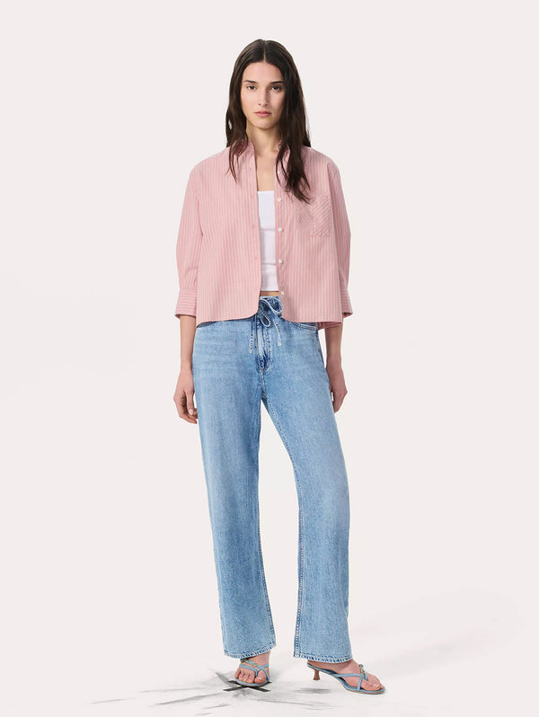 Lucia Stripe Poplin Shirt - Bleach Stripe