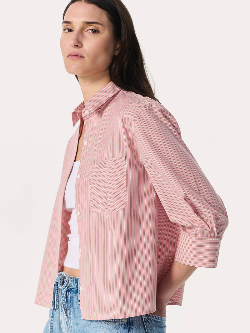 Lucia Stripe Poplin Shirt - Bleach Stripe