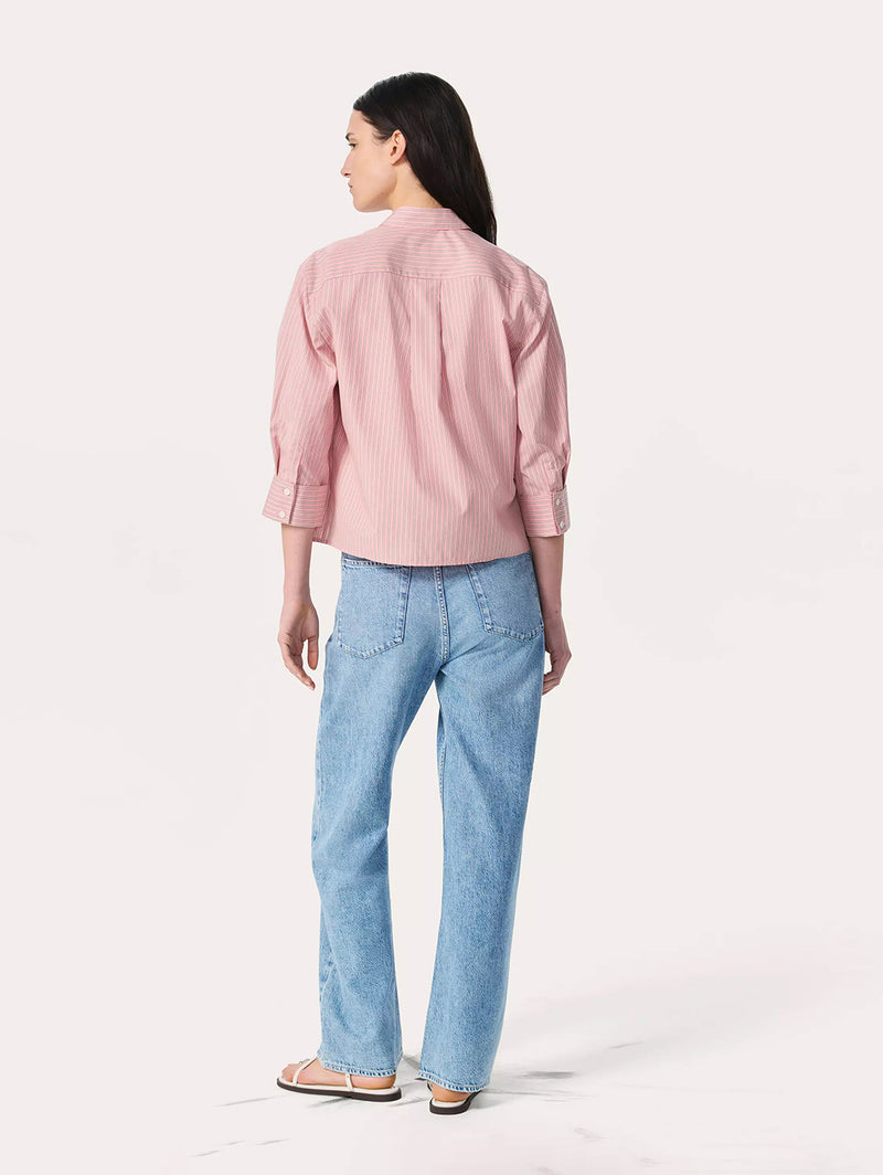 Lucia Stripe Poplin Shirt - Bleach Stripe
